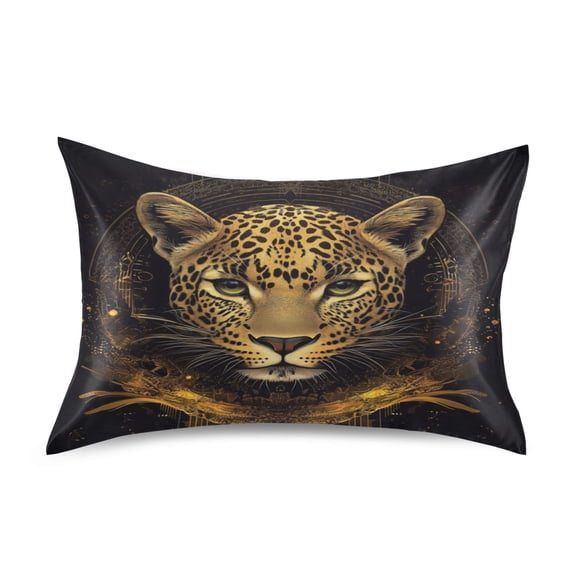 WOBOGO Vivid Image Panther Satin Pillowcase Soft Smooth Envelope Design Comfortable Bedding Essentials 20×26in