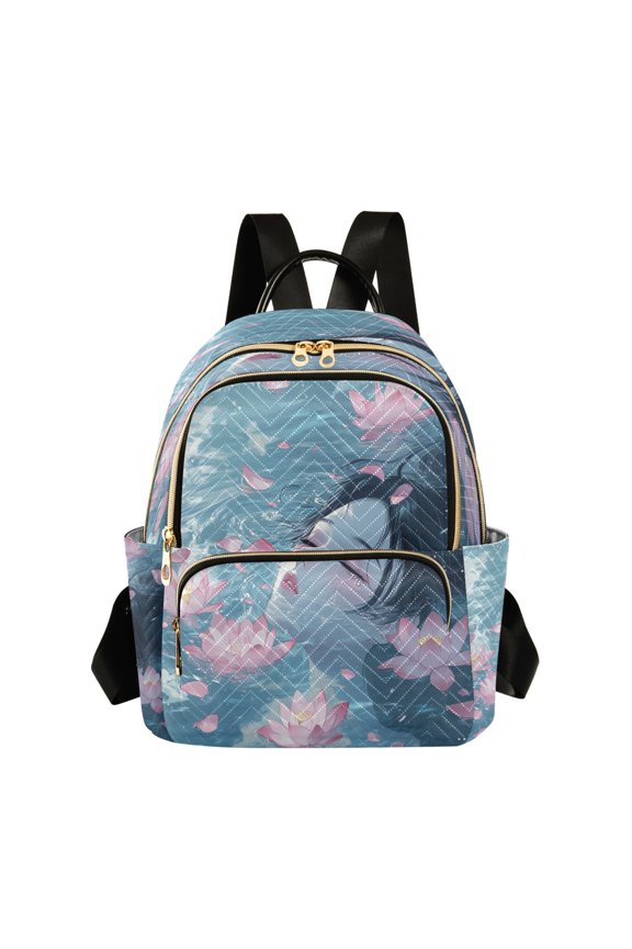 Water Brings Out The Lotus Butterfly Backpack Durable Lightweight Shoulder Bag Built-in Laptop Sleeve and Multiple Utility Compartments