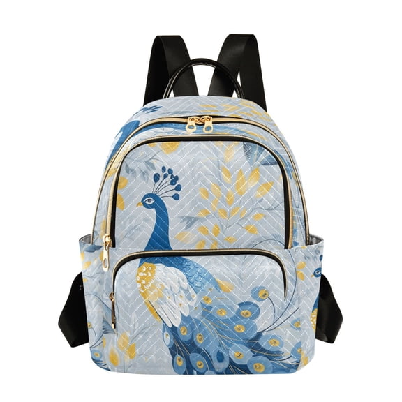WOBOGO Watercolor Blue Peacock Butterfly Backpack Durable Lightweight Shoulder Bag Built-in Laptop Sleeve and Multiple Utility Compartments