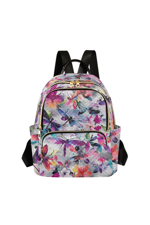 Watercolor Dragonfly Backpack Durable Lightweight Shoulder Bag Built-in Laptop Sleeve and Multiple Utility Compartments
