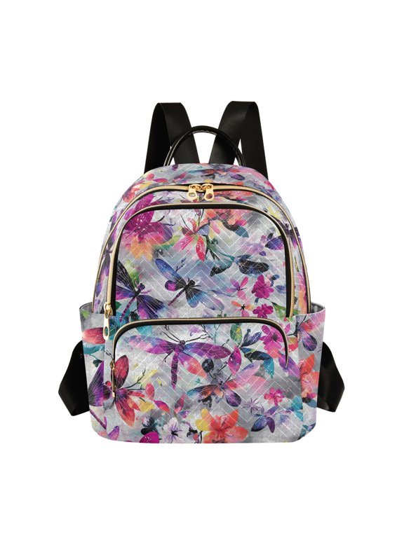 Watercolor Dragonfly Backpack Durable Lightweight Shoulder Bag Built-in Laptop Sleeve and Multiple Utility Compartments