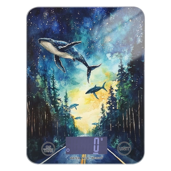 WOBOGO Whales in The Forest Kitchen Scale Digital Gram and Ounce Weighing for Cooking Baking Ketogenic Diet Meal Prep