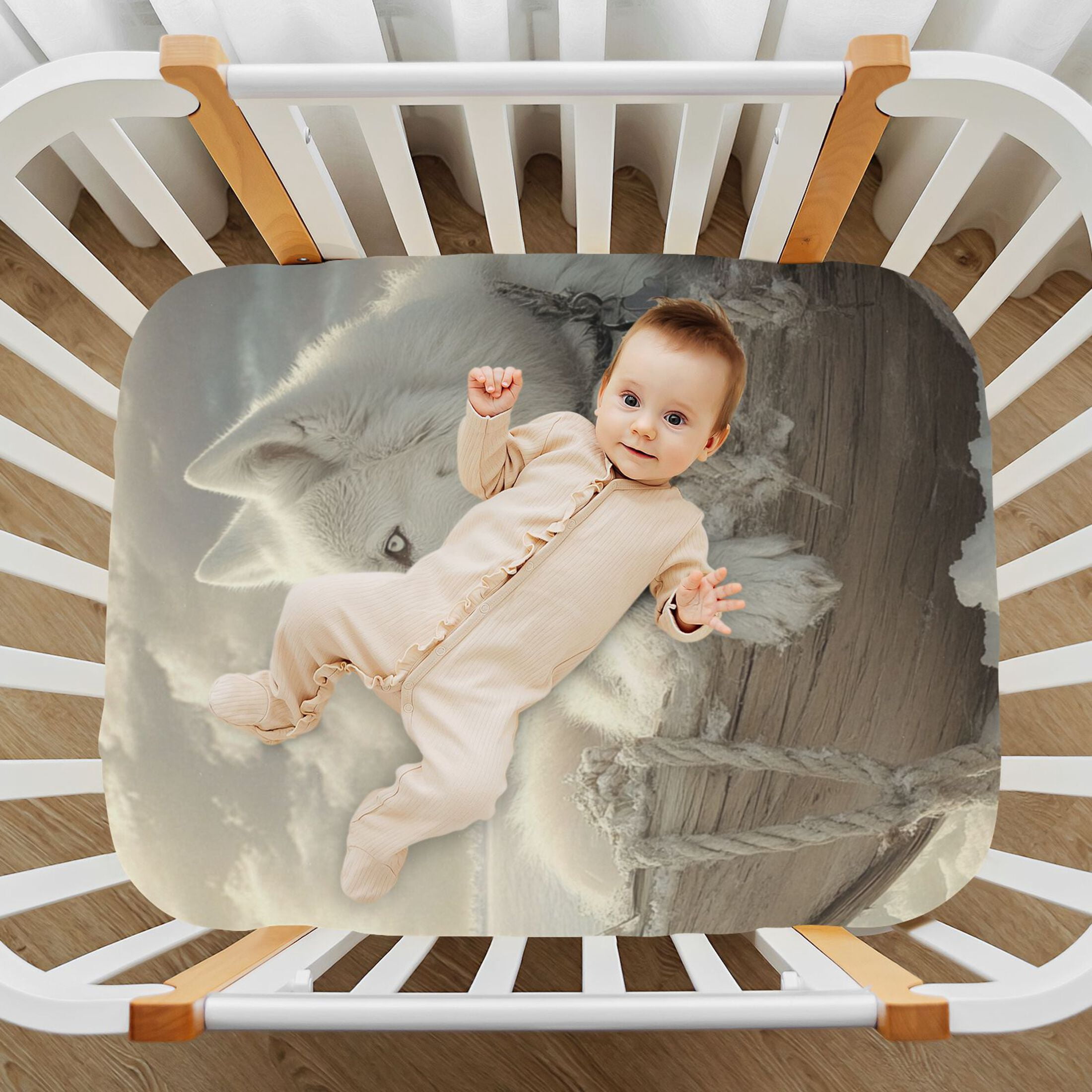 Photo inspiration: Visual Reference: Wobogo White Alaskan Dog Baby Crib Sheets Super Soft Microfiber