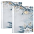 thumbnail image 1 of WOBOGO White Background with Snowflakes File Folders Extra Large Capacity to Hold 200 Sheets of Documents Hard Shell Ring Binder for School Home Office, 1 of 10