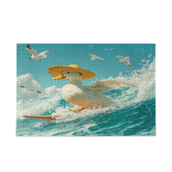 WOBOGO White Duck Puzzle Challenge 500 Piece Jigsaw Suitable for Game Night Finished Size 20.5 x 14.9in