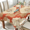 thumbnail image 1 of WOBOGO White Flowers Orange Pattern Square Tablecloth 54×54in Polyester Fabric Tablecloth Washable Dust Resistant Wrinkle Resistant, 1 of 9