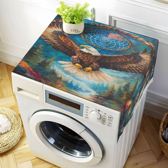 WOBOGO White Headed Sea Eagle Washing Machine Cloth Dryer Refrigerator Top Cover Protective Non-Slip Mat For Kitchen Laundry