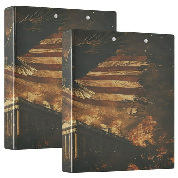 WOBOGO White House War File Folders Extra Large Capacity to Hold 200 Sheets of Documents Hard Shell Ring Binder for School Home Office