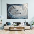 thumbnail image 1 of WOBOGO White Wolf with Blue Eyes Tapestry 80×60in Home Living Room Bedroom Wall Hanging Ornaments, 1 of 10