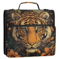 thumbnail image 1 of WOBOGO Wildflower Tiger Pattern Ring Binder Bag 1.5in Folder Organizer with Shoulder Strap for 13Inch Laptop and 500 Sheets of Paper, 1 of 8