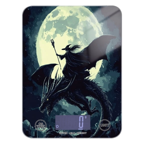 WOBOGO Witch and Black Dragon Kitchen Scale Digital Gram and Ounce Weighing for Cooking Baking Ketogenic Diet Meal Prep