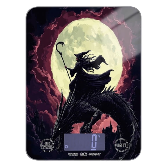 WOBOGO Witches and Black Dragon Kitchen Scale Digital Gram and Ounce Weighing for Cooking Baking Ketogenic Diet Meal Prep