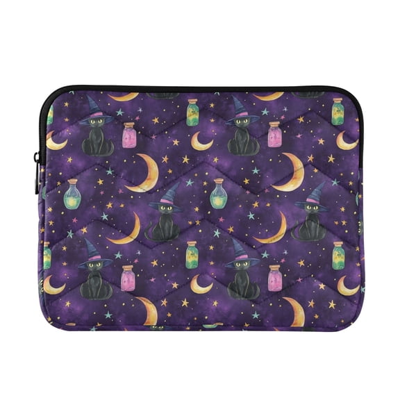 WOBOGO Wizard Hat Kitten Laptop Sleeve 15.7 inch Lightweight Zipper Design Soft Padded Protection Against Scratches and Impacts