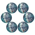 thumbnail image 1 of WOBOGO Wolf King Dreamcatcher Round Placemats Set of 6 Heat Resistant Washable Kitchen Table Decorations 15.4in, 1 of 7