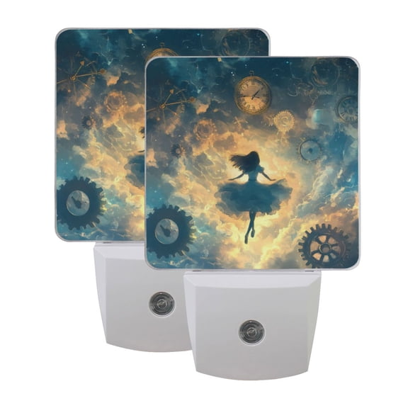 WOBOGO World Of Clocks LED Night Light 2 Pcs Set 0.5 Watt Wall Plug in Dusk to Dawn Automatic Switch Soft White Light