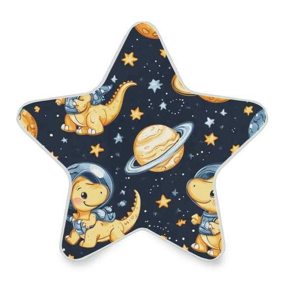 WOBOGO Yellow Dinosaur Space Pattern LED Star Night Light 0.2 Watt Wall Plug Dusk to Dawn Auto Switch Adjustable Brightness Soft White Light