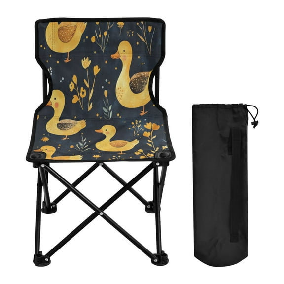 WOBOGO Yellow Ducks Camping Chair Convenient Four Corner Backrest Folding Stool Can Hold Up to 220lbs