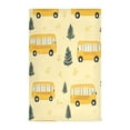 thumbnail image 1 of WOBOGO Yellow Kindergarten School Bus Pattern Kitchen Towel 4 Piece Large Cotton Dishcloth Premium Absorbency Set with Hanging Loop, 1 of 7