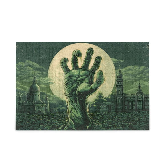 WOBOGO Zombie Hand Puzzle Challenge 500 Piece Jigsaw Suitable for Game Night Finished Size 20.5 x 14.9in