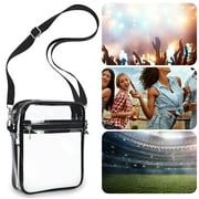 WOCACHI Clear Bag PVC Clear Purse Clear Crossbody Bag with Front Pocket for Concerts Sports Festivals
