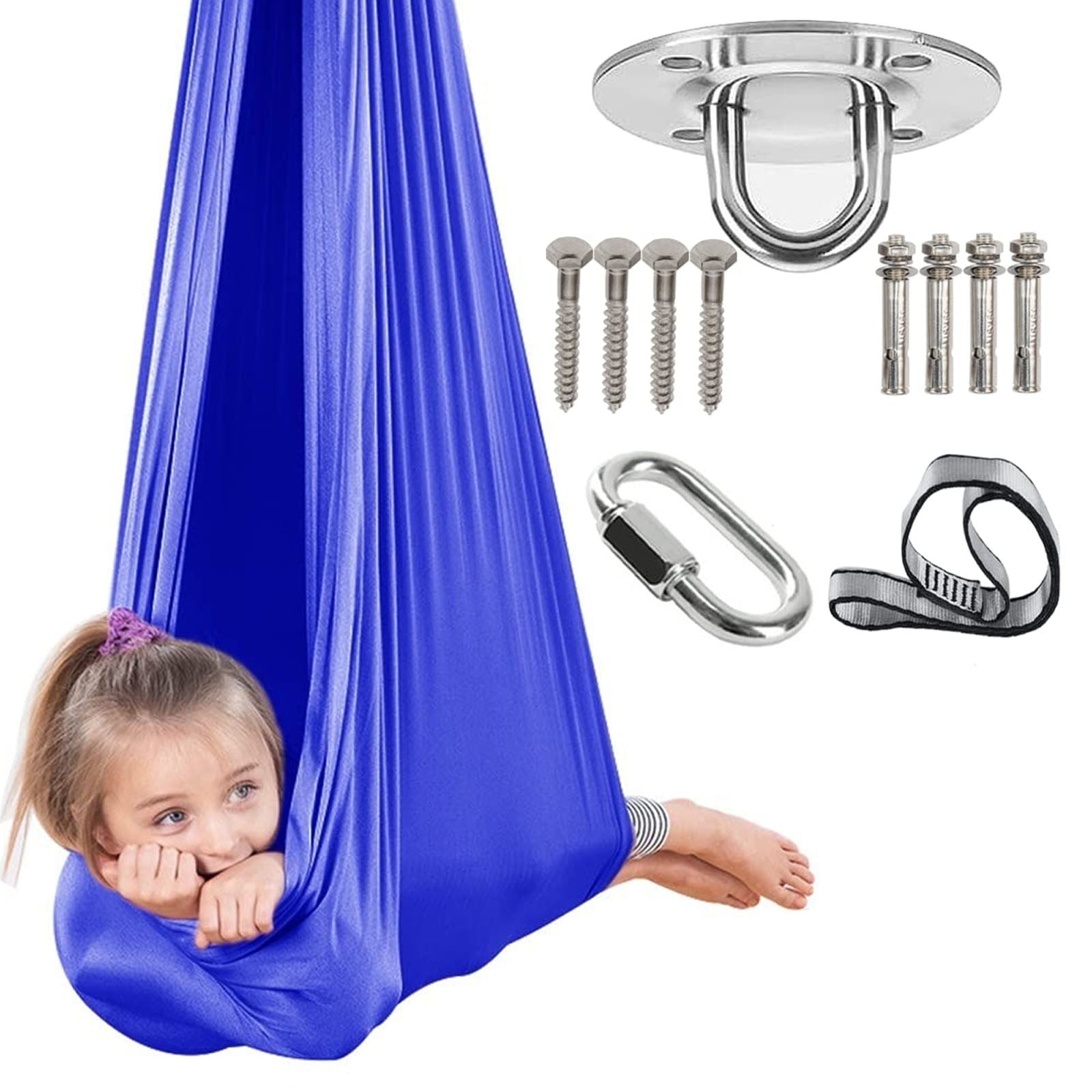 WOCACHI Sensory Swing for Kids and Adult Indoor Cuddle Swing Outdoor Has Calming Effect on Child for Children with Special Needs Sensory Integration