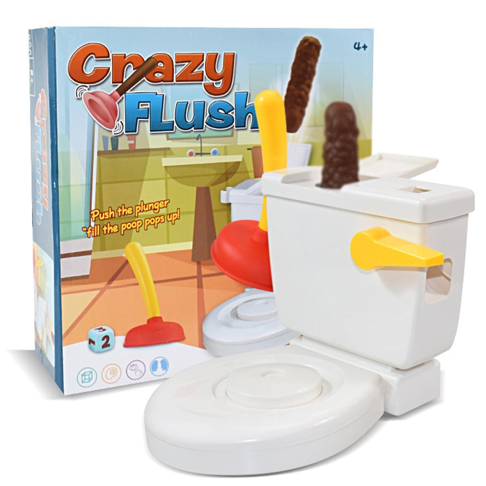 WOCACHI Toilet Flush Game for Kids Funny Toliet Crazy Shoot Toy for 25 Players Creative &Joke Toys for White Elephant Gift Fool's Day