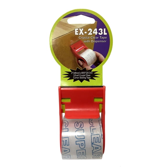 WOD 20HT Invisible Stationery Clear Tape with Half-Sided Refillable Retail Dispenser Ideal for Home or Office Applications (Available in Multiple Sizes) (2" Wide, 144-PACK)