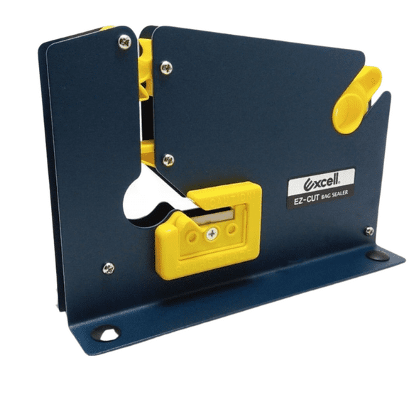 WOD Excell ET-605K Blue Steel Housing Premium Bag Sealing Taper Dispenser for Ground Meat Packaging System & Bag Neck Sealer: For up to 1/2" in. wide