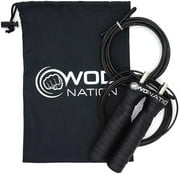 WOD Nation Adjustable Attack Speed Jump Rope for Men and Women, Black