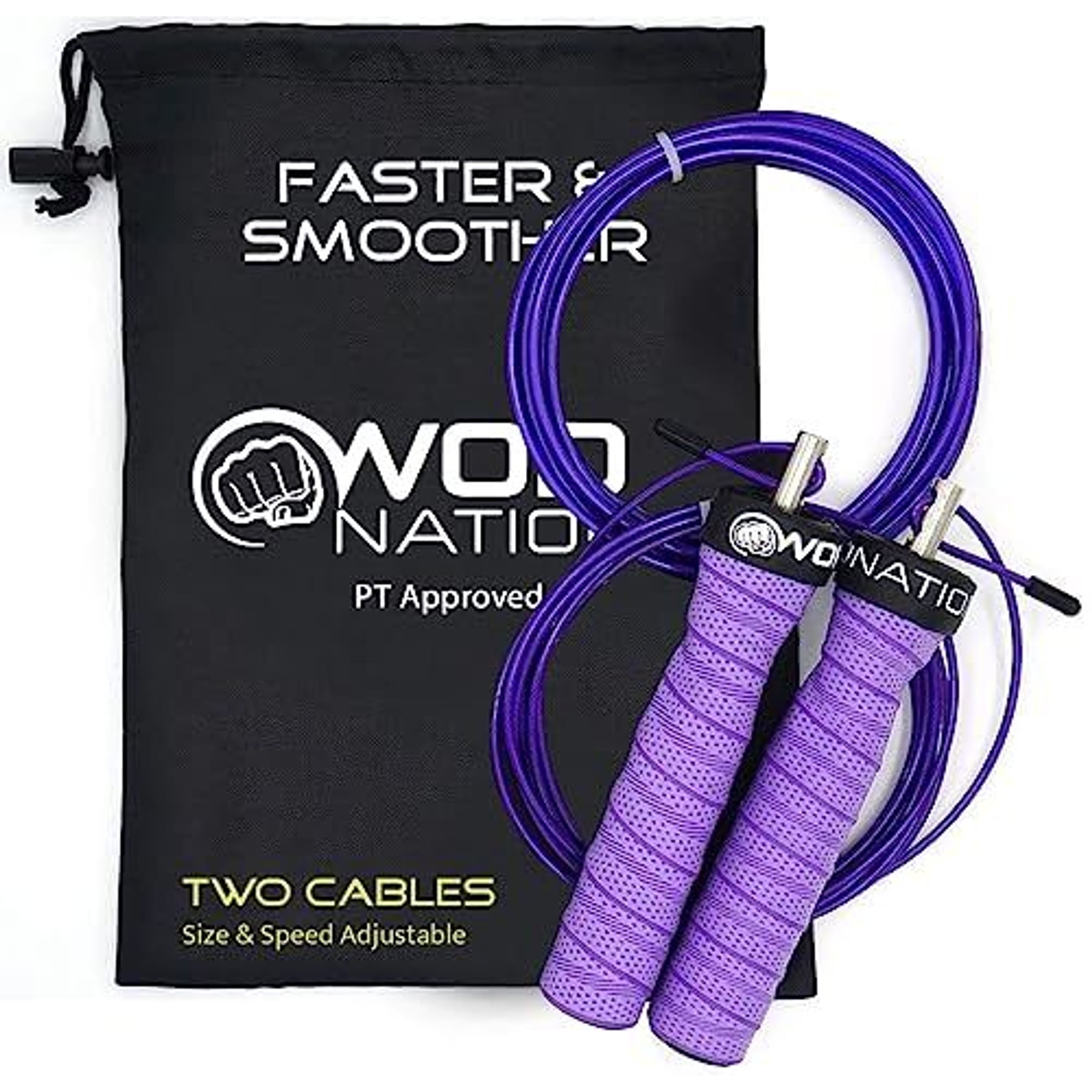 WOD Nation Jump Rope - Dual Cable System for Speed & Endurance Fitness ...