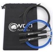 WOD Nation Black Blazing Fast Adjustable Speed Jump Rope (Includes Carrying Bag & Spare Cable) for Workout, Boxing, MMA, Martial Arts or Just Staying Fit