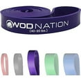 thumbnail image 1 of WOD Nation Resistance Bands - Single, 40-80 lbs, Purple - Exercise Bands for Calisthenics, Strength Training & Yoga - Pull Up Assist for Pull Up Bar & Mobility, 1 of 10