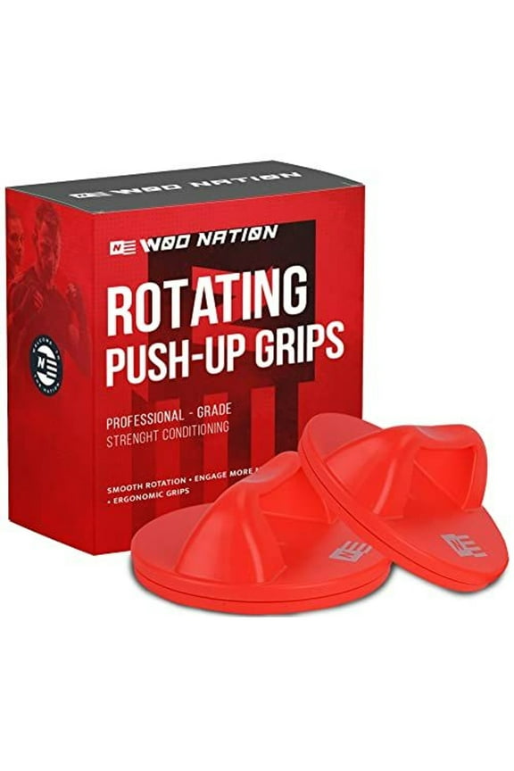 Rotating Push Up Bars | Pushup Handles for Floor with Wide Grips, Non Slip Pads | Floor Pushup Bars to Prevent Wrist and Elbow Strain - Essential Strength Training Equipment for Men, Women