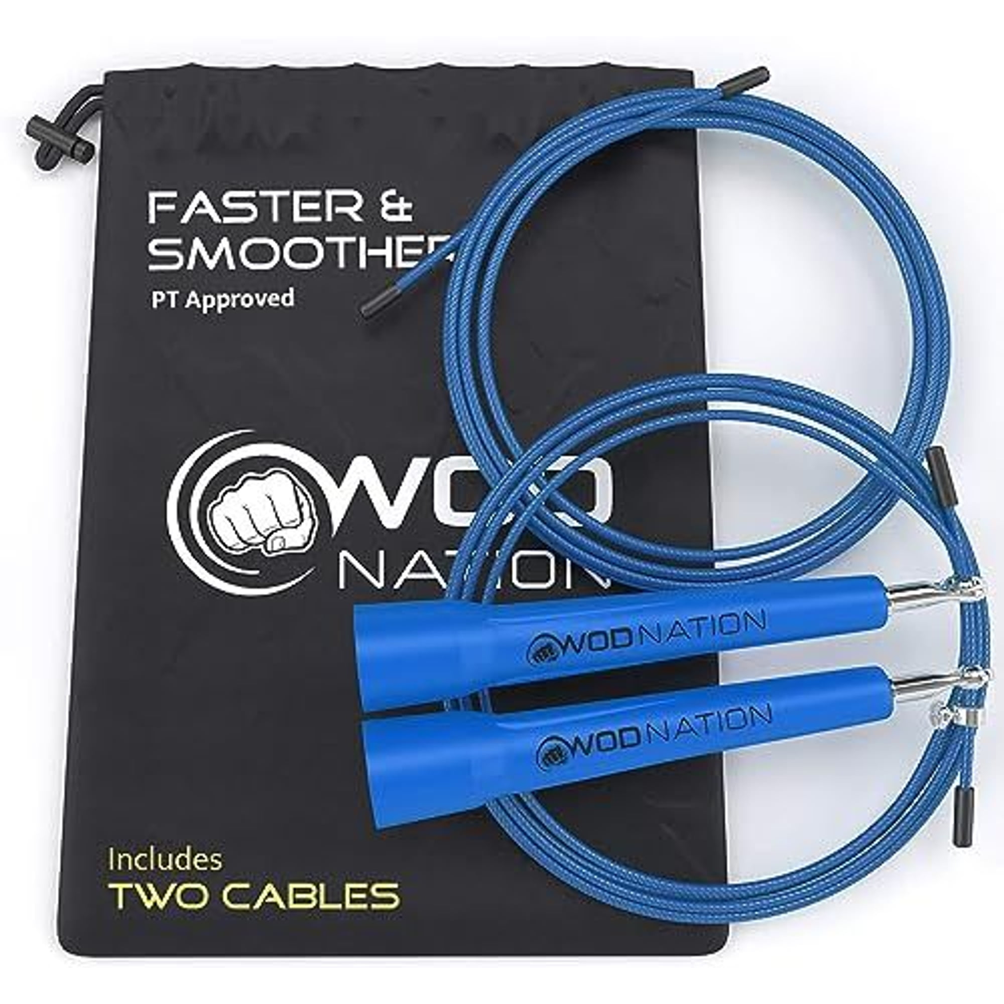 WOD Nation Workout Equipment Adjustable Speed Jump Rope - Blue, Classic ...