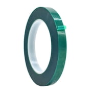 WOD PFT35GS High Temperature Polyester Green Masking Pet Tape. 1/2 inch x 72 yds. For Powder Coating, E-Coating or Plating Projects. Up to 350 F Resistance, Heat and Fireproof.