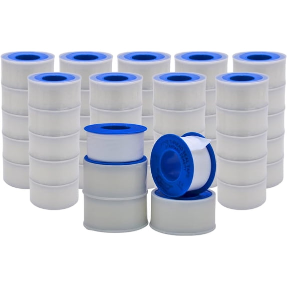 WOD PTST35S Plumbers Pipe Teflon Thread Seal Tape - 1/2 inch x 520 (Case of 100 Rolls) Leak Proof Sealant for Water, Gas, Oil, Most Chemicals, Hydraulic and High Pressure Lines