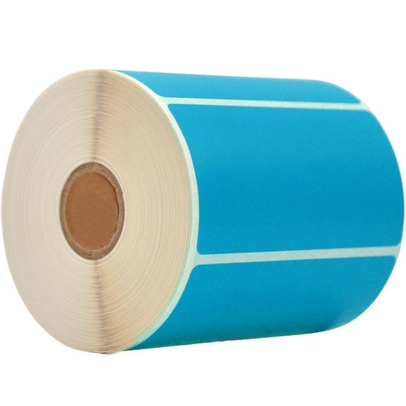 WOD Tape 4 x 2 in. Direct Thermal Labels Teal Blue