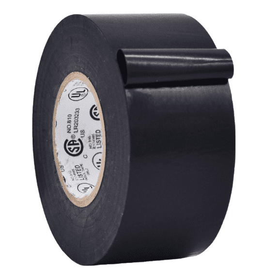 WOD Tape Black Electrical Tape General Purpose 1.5 in. x 66 ft. High Temp