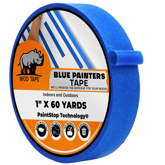 WOD Tape Blue Painters Tape 0.94 in x yd. Made in USA