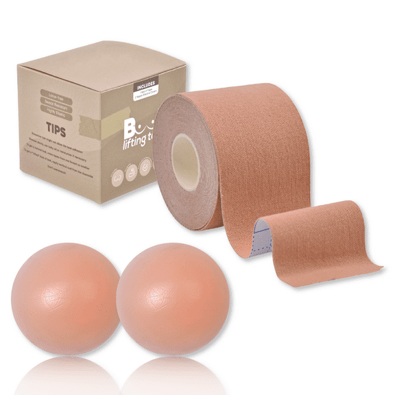 WOD Tape Boob Tape 1 Pair of Nipple Covers Sweat Proof Large Breast, Beige
