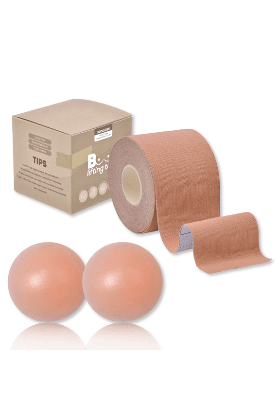 Boob Tape 1 Pair of Nipple Covers Sweat Proof Large Breast, Beige