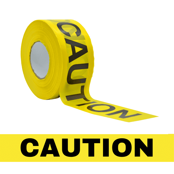 WOD Tape Flagging Tape 3 in. x 1000 ft. "Caution" Caution Tape