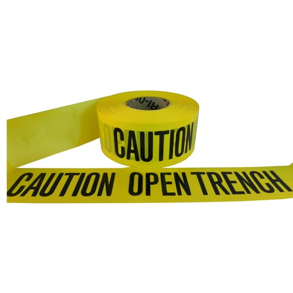 WOD Tape Flagging Tape 3 in. x 1000 ft. "Caution Open Trench" Caution Tape