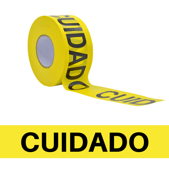 WOD Tape Flagging Tape 3 in. x 1000 ft. "Cuidado" Caution Tape