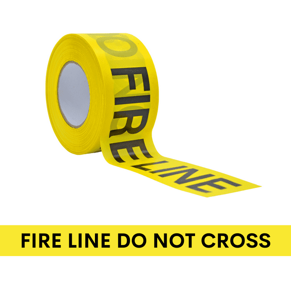 WOD Tape Flagging Tape 3 in. x 1000 ft. "Fire Line Do Not Cross" Caution Tape, 8 Pack