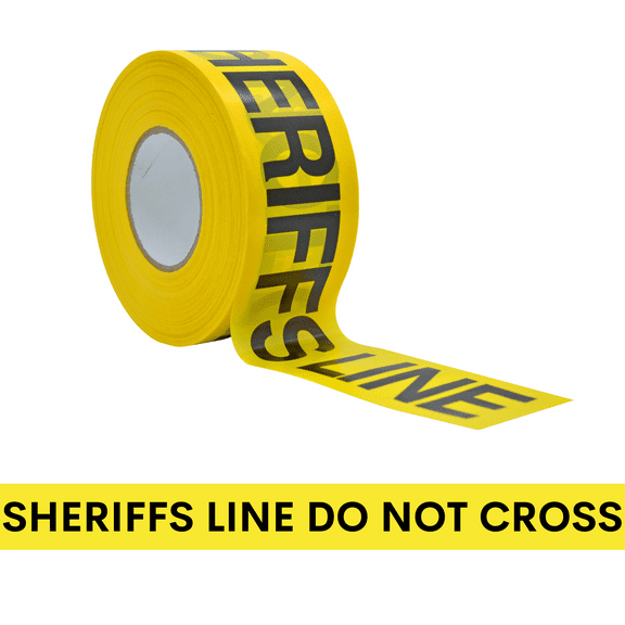 WOD Tape Flagging Tape 3 in. x 1000 ft. "Sheriff's Line Do Not Cross" Caution Tape