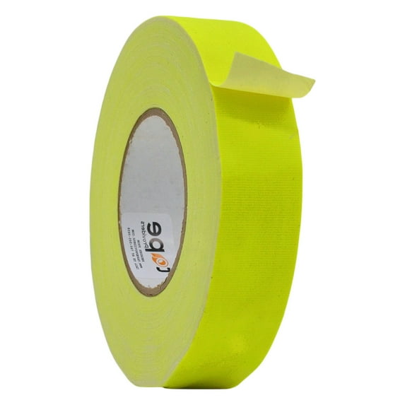 WOD Tape Fluorescent Yellow Gaffer Tape - 1.5 inch x 60 ft. - No Residue, Waterproof, Non Reflective GTC12