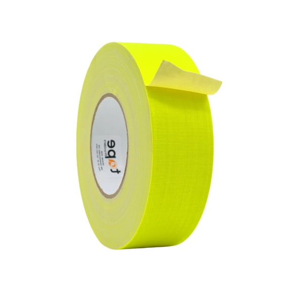 WOD Tape Fluorescent Yellow Gaffer Tape - 2 inch x 60 ft. - No Residue, Waterproof, Non Reflective GTC12