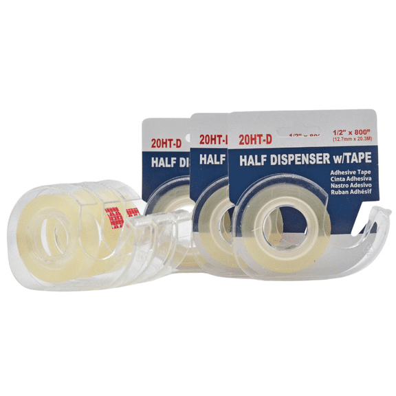 WOD Tape Gift Wrap Clear Tape 1/2 in. x 25 yd. With Dispenser, 6 Pack