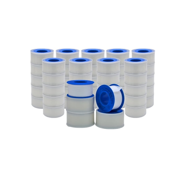 WOD Tape Plumbers Teflon Thread Seal Tape - 1 inch x 520 inch (250 Rolls) - Leak Proof Sealant for Water, Gas, Oil, Chemicals, Hydraulic and High Pressure Lines PTFE-35S